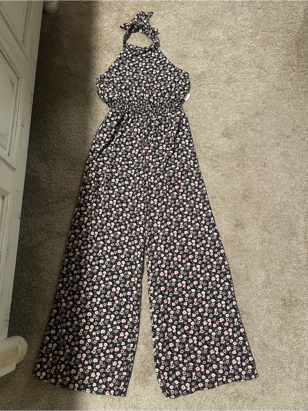 SUPERFOXX halter open back jumpsuit Med NWT